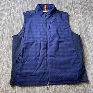 Peter Millar Vest Mens XXL Fuse Elite Performance Flannel  Full Zip Navy NEW
